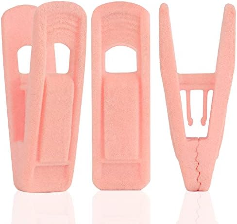 Tinfol Pink Velvet Hanger Clips Pack of 24, Pants Velvet Clips, Premium Large Opening Clothes Pin, Strong Finger Flocked Clip Perfect for Use with Slim-line Clothes Velvet Hangers