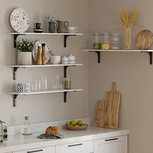 DINZI LVJ Long Wall Shelves, 39.4Inch Wooden Wall Mounted Shelves, Set of 2