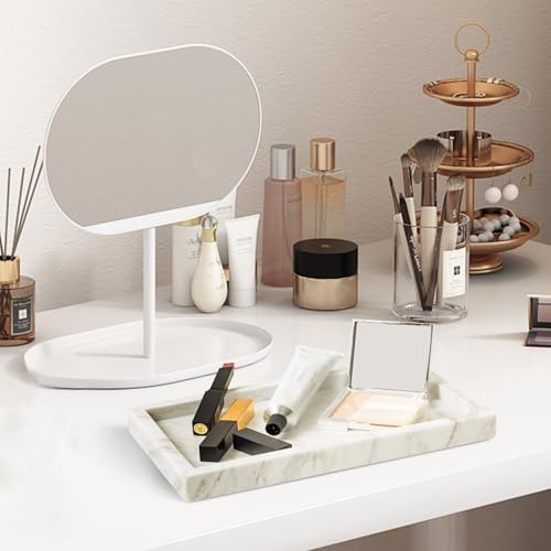 Italy Marble Vanity Tray for Jewelry, Perfume, Makeup, Candle,Towel Natural Modern Decorative Trays for Bathroom Bedroom
