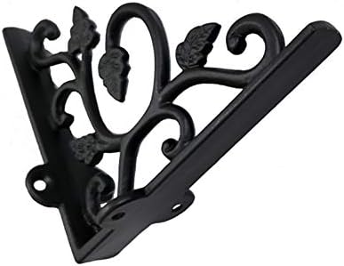Adonai Hardware "Meshezaheel Brass Decorative Shelf Bracket (Supplied as 2 Pieces per Pack) - Black Powder Coated