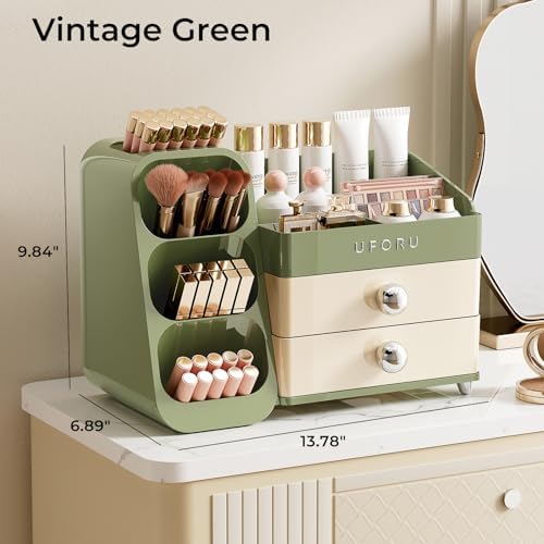 UFORU Makeup Organizer Countertop with Brush Holder for Vanity Bathroom