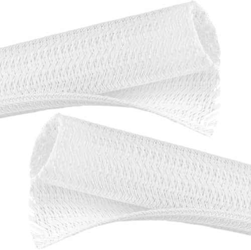 Cable Management, 16FT Wire Management Computer Cord Desk Organizer Protectors from Pets No Chew (White, 16mm-(2/3"))