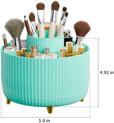 fanado 360° Rotate Makeup Brush Holder Organizer, Makeup Organizers Countertop, Makeup organization and Skincare Storage