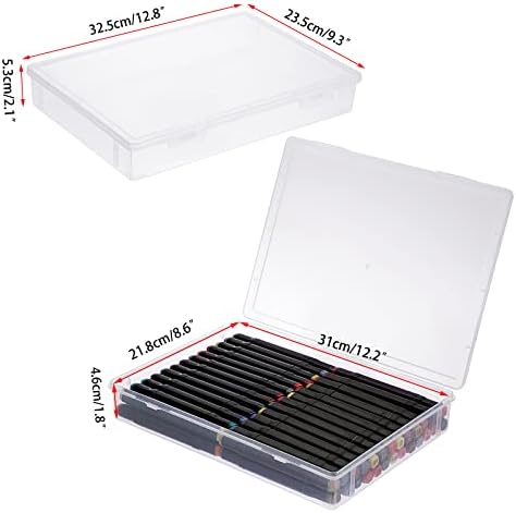 BTSKY Clear Plastic Storage Box with Flap Lid, Multipurpose Craft Organizers and Storage Box Art Supply Storage Organize