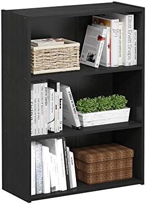 Furinno PASIR Book Shelf, 3-Tier Bookshelf, Storage Shelves Bookcase, 9.7 x 23.7 x 31.5, for Living Room, Bedroom, Home 