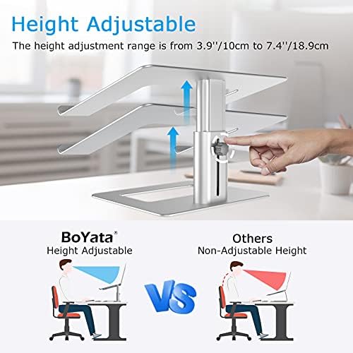 BoYata Laptop Stand, Height Adjustable Laptop Riser for 11-17" Laptops