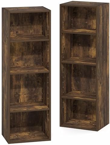 Furinno PASIR Book Shelf, 8-Tier Bookshelf, Bookcase with Open Shelf, 9.3 x 11.8 x 70.9, for Living Room, Bedroom, Home 
