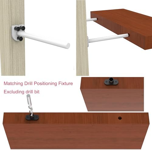 4 in Hidden Floating Shelf Brackets 6 Pack, 1/4" Thick Heavy Duty