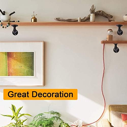 Pipe Shelf Brackets Set of 6 EQUASON Industrial Iron Shelf Brackets Pipe Shelving Brackets for Custom Floating Shelves D