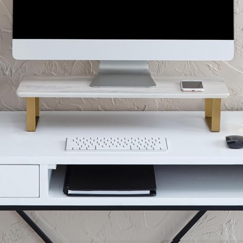 Anji Mountain Monitor Stand for Desk - Desktop Organizer & Laptop Riser, Ergonomic Monitor Riser, Space-Saving, Durable,