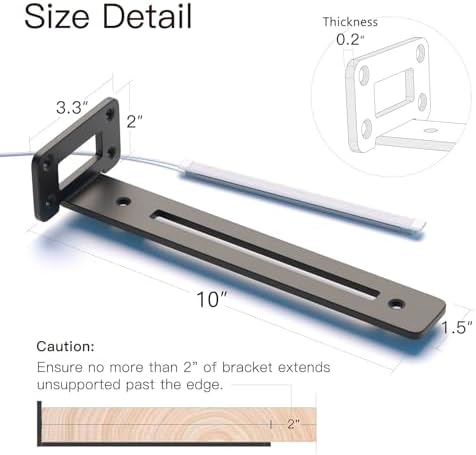 LEOPO Openwork 10 Inch 6-Pack Shelf Brackets, 1/5'' Thick Shelf Support