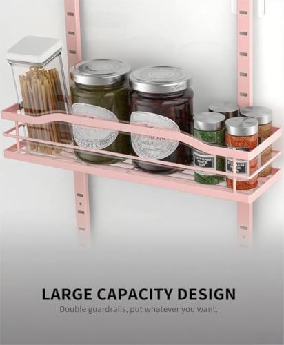 Moforoco Pink 9-Tier Over The Door Pantry Organizer, Pantry Organization and Storage, Black Hanging Basket Wall Spice Ra