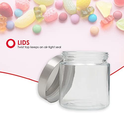 Small Canister for The Kitchen (Clear), Made of Glass with Stainless Steel Lid | by Home Basics | Contemporary Counterto