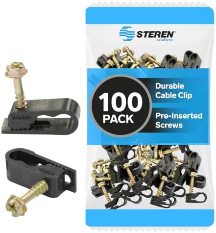 STEREN Coaxial Cable Clips - Cable Holder - Siding Clips for Hanging - Cord Holder for Desk - Cable Clamps - Cord Clip -