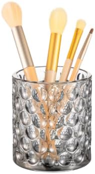 DASITON Glass Makeup Brush Holder, Bathroom Toothbrush Holders, Desk Pen Pencil Holder, Vintage Makeup Brush Cup, Multif