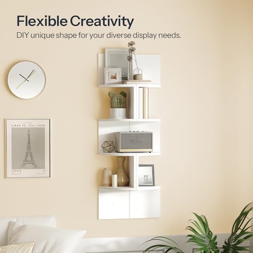 HOOBRO Corner Shelf Wall-Mounted, Set of 2 Floating Corner Shelves for Wall