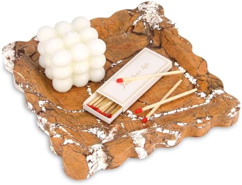 Square Marble Decorative Tray, Rainforest Brown, 8 * 8