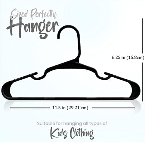 Utopia Home Kids Hangers 60 Pack – 11.5 Inch Baby Closet Hangers Black