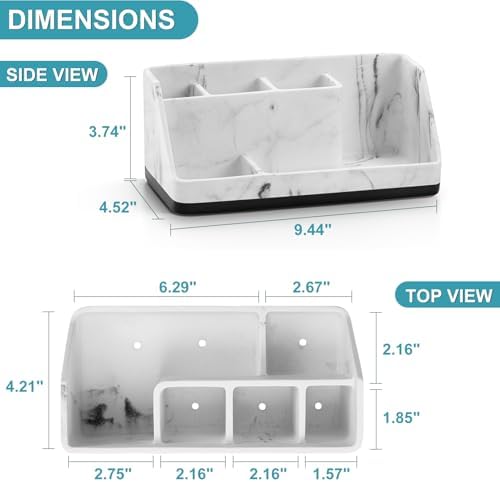 Bathroom Sink Organizer, Toothbrush Holder for Bathroom Counter, White