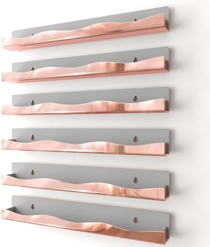 Wall-Mounted Nail Polish Organizer Rack - 15-Inch Rose Gold Mirror Finish Nail Polish Shelf, Makeup & Beauty Essentials 