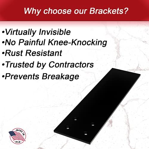 Solid Heavy Duty Steel Countertop Support Bracket 14 inch X 4 inch, 10 Count, DIY Projects, Made with American Steel by 