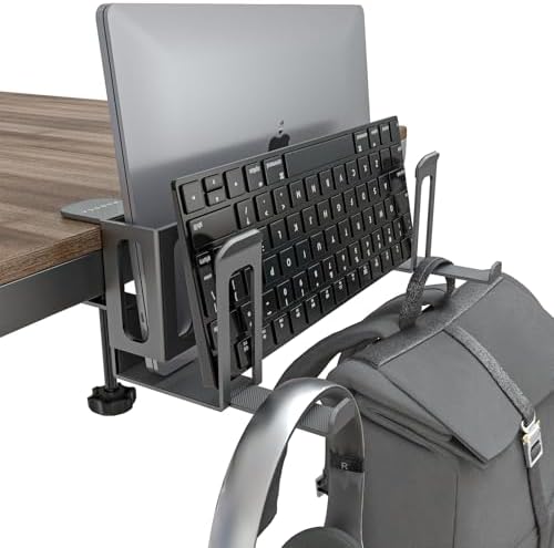 NODOCA 2-Slot Laptop Storage for Desk, Vertical Laptop Stand for Desk, MacBook Vertical Stand, with Headphone Holder, De