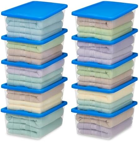 HOMZ Snaplock, Small Clear Plastic Storage Organizer Bins w/Lids, 10 Pack