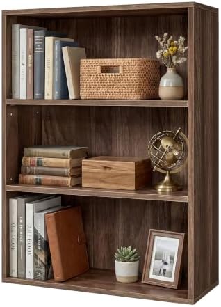 SONGMICS HOME 3-Tier Bookshelf, Narrow Shelving Unit