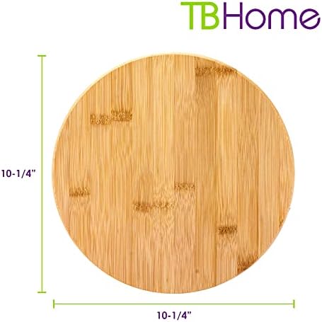 TB Home 10 Inch Bamboo Lazy Susan Turntable for Kitchen, Cabinet or Pantry