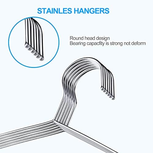 TIMMY 50 Pack Stainless Steel Wire Clothes Hangers, 16.5 in, Space-Saving