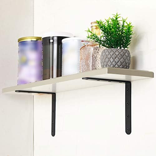 WEBI L Brackets Corner Bracket,90 Degree Steel Corner Brace- 8 Packs 4 mm Thick 6" X 6",Heavy Duty Shelf Brackets Right 