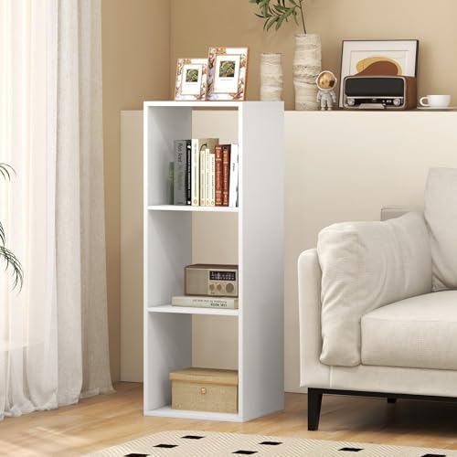 Tangkula 3-Cube Bookcase, 4-Tier Bookshelf with Open Compartments, Freestanding Cube Storage Organizer with Anti-Topplin