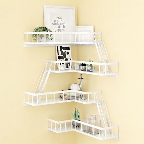 Fire Escape Wall Shelf, Modern City Style Corner Wall Shelves, Trinket Figurine Display Knick Knack Shelf Easy to Instal