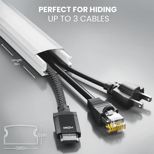 EVEO Cord Hider - 300” Cord Cover Wall Cable Hider, Cable Concealer, Wire Hiders for TV on Wall. Cable Management, Cord 
