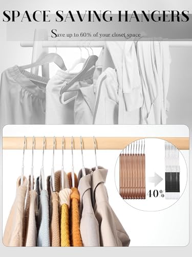 HOUSE DAY Slim Plastic Hangers 30 Pack, Non Slip White Clothes Hangers