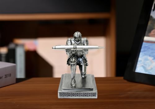 Soldier Executive Knight Pen Holder Personalized Desk Organizers Silver