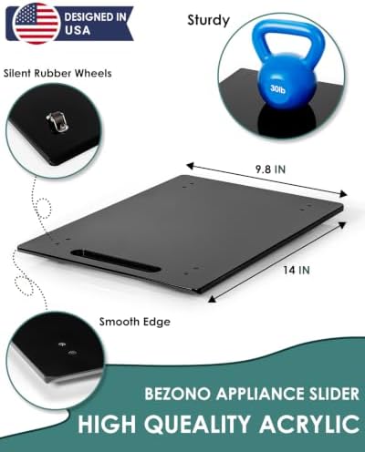 Appliance Slider – Sliding Tray for Coffee Maker, black Acrylic 9.8 * 14 In