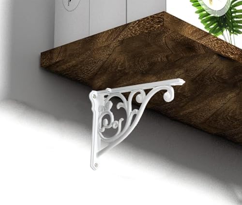 Heavy Duty Solid Stand,10 Inch 4 Pack White,Right Angle Wall Panel Support Bracket,Decorative Shelf Bracket,Heavy Duty V