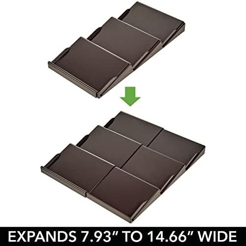 mDesign Expandable Plastic Deluxe Spice Rack, Drawer Organizer for Kitchen Cabinet Drawers, 3 Tier Slanted for Spice Jar