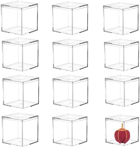 KissYou 12-Pack Acrylic Box Party Favor Candy Box, 2.36x2.36x2.36 Inch