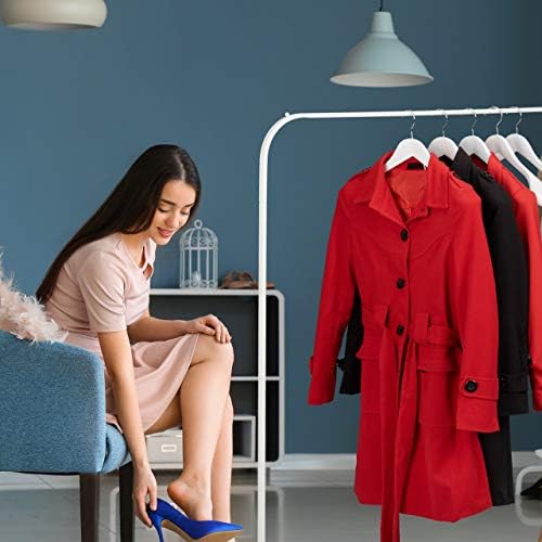 Relaxdays Suit Hangers Set of 10, Wide Shoulders, 360° Swivel Hooks, Jackets, Wooden Coat Holders, White