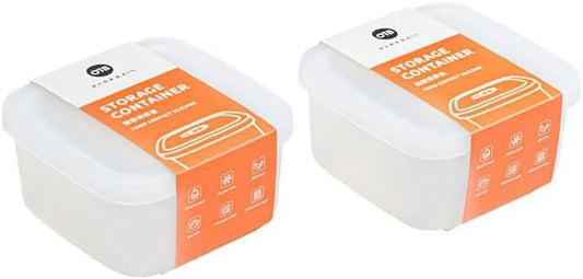 OTB Set of 2 Reusable Silicone Containers Clear, Leak-free Silicone Food Storage Boxes, BPA Free, Airtight, Dishwasher, Freezer, Microwave, Oven‌ Safe (Clear 2pc M)