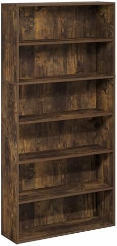 Furinno PASIR Book Shelf, 6-Tier Bookshelf with Open Storage Shelf, Standing Bookcase, 9.4 x 31.5 x 63, Easy Assembly, f