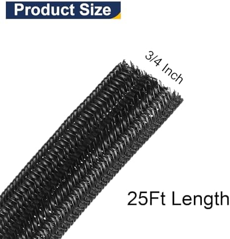 uxcell 25 Ft - 3/4 Inch Split Sleeving, Braided Cable Sleeving, PET Cable Management Wire Sleeve Cord Protector, Wire Wr