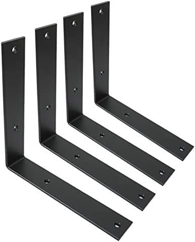 WINKER Shelf Bracket 8 Inch 8 Inchx8 Inchx1.5 Inch Heavy Duty Black Brackets for Shelves Corner L Bracket for Wall Shelv