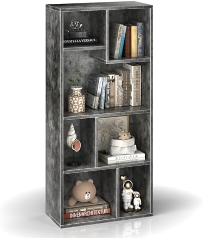 VECELO Cubby Storage Organizer Bookcase, Open Cube Display Shelf Cabinet, Freestanding Multicompartment Bookshelf for De