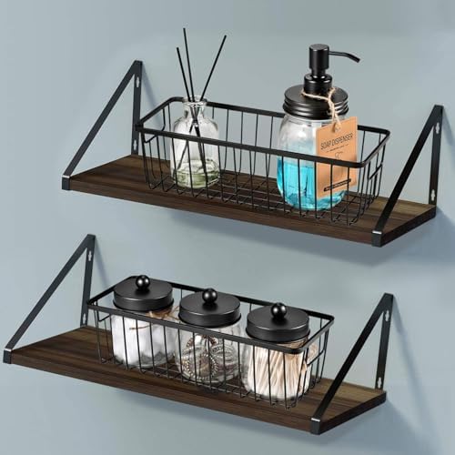 SheeChung Hanging Wall Wire Baskets, Portable Metal Wall Mount Basket