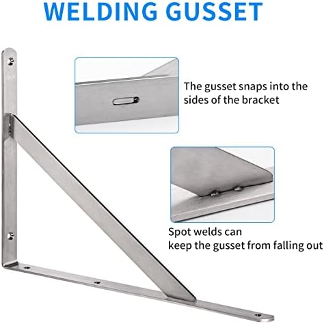 YUMORE 18 Inch Shelf Bracket, Heavy Duty L Bracket, 2 Pack