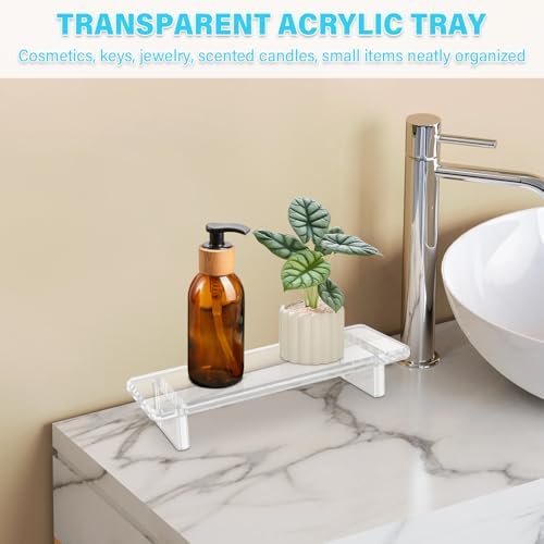Chivalral 2-Pack Clear Acrylic Multi-Purpose Counter Tray Organizer