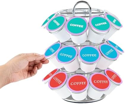 Restaurantware Coffee Pod Holder 6.69 x 6.69 x 8.66 Inches 27 K-Cup Iron Coffee Capsule Organizer Iron Storage Drawer Bl